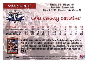 2011 Grandstand Midwest League All-Stars East Division #NNO Mike Rayl Back
