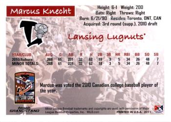 2011 Grandstand Midwest League All-Stars East Division #NNO Marcus Knecht Back
