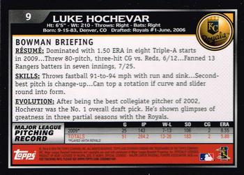 2010 Bowman Chrome #9 Luke Hochevar  Back