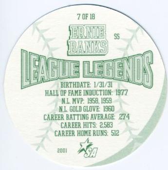 2001 King B League Legends Discs #7 Ernie Banks Back