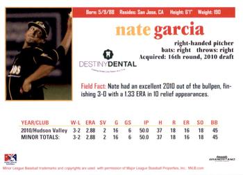 2011 Grandstand Bowling Green Hot Rods #NNO Nate Garcia Back