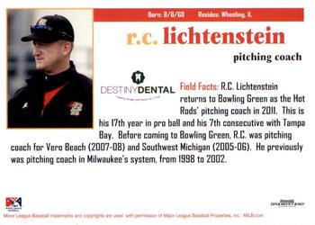 2011 Grandstand Bowling Green Hot Rods #NNO R.C. Lichtenstein Back