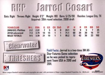 2011 Grandstand Clearwater Threshers #NNO Jarred Cosart Back