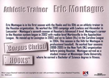 2011 Grandstand Corpus Christi Hooks #NNO Eric Montague Back