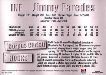 2011 Grandstand Corpus Christi Hooks #NNO Jimmy Paredes Back