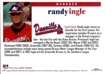 2011 Grandstand Danville Braves #NNO Randy Ingle Back
