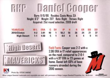 2011 Grandstand High Desert Mavericks #NNO Daniel Cooper Back