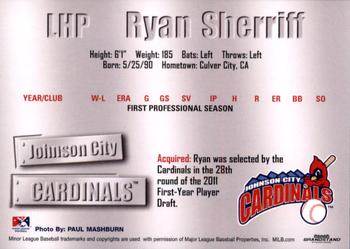 2011 Grandstand Johnson City Cardinals #NNO Ryan Sherriff Back