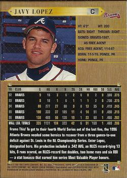1997 Topps Gallery #100 Javy Lopez Back