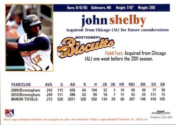 2011 Grandstand Montgomery Biscuits #NNO John Shelby Back