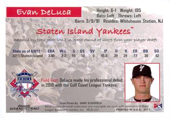 2011 Grandstand New York-Penn League All-Stars American League #NNO Evan DeLuca Back