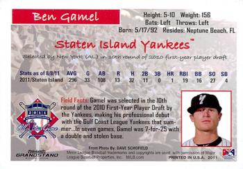 2011 Grandstand New York-Penn League All-Stars American League #NNO Ben Gamel Back