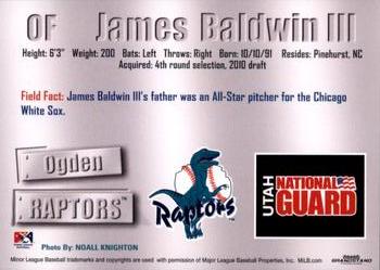 2011 Grandstand Ogden Raptors #NNO James Baldwin Back