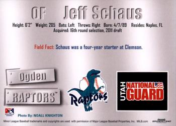 2011 Grandstand Ogden Raptors #NNO Jeff Schaus Back