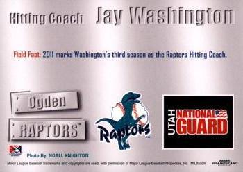 2011 Grandstand Ogden Raptors #NNO Jay Washington Back