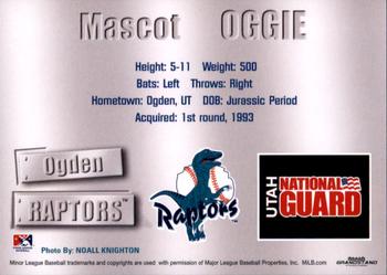 2011 Grandstand Ogden Raptors #NNO Oggie Back