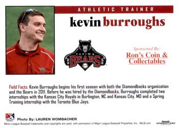 2011 Grandstand Yakima Bears #NNO Kevin Burroughs Back