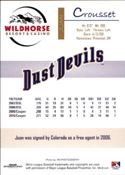2011 Grandstand Tri-City Dust Devils #NNO Juan Crousset Back