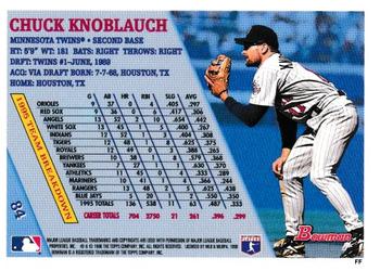 1996 Bowman - Foil #84 Chuck Knoblauch Back