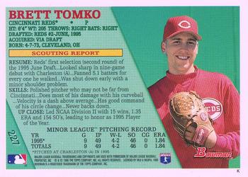 1996 Bowman - Foil #227 Brett Tomko Back