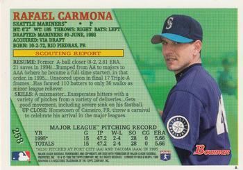 1996 Bowman - Foil #258 Rafael Carmona Back