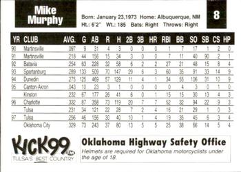 1998 Tulsa Drillers #8 Mike Murphy Back