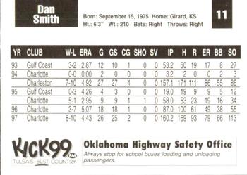 1998 Tulsa Drillers #11 Dan Smith Back
