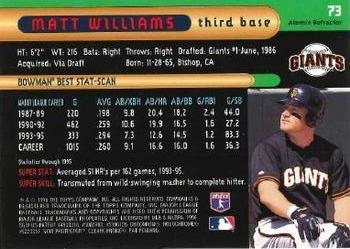 1996 Bowman's Best - Atomic Refractors #73 Matt Williams Back