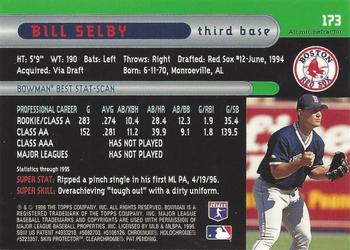 1996 Bowman's Best - Atomic Refractors #173 Bill Selby Back