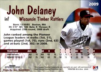 2009 Grandstand Wisconsin Timber Rattlers #NNO John Delaney Back