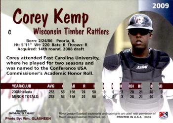 2009 Grandstand Wisconsin Timber Rattlers #NNO Corey Kemp Back