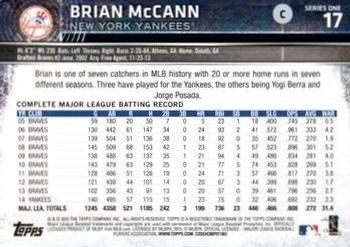 2015 Topps - Purple #17 Brian McCann Back