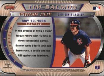 1996 Bowman's Best - Best Cuts Atomic Refractor #13 Tim Salmon Back