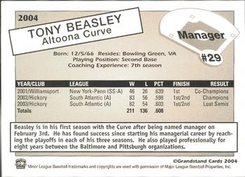 2004 Grandstand Altoona Curve #NNO Tony Beasley Back