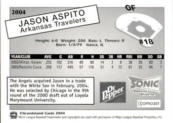 2004 Grandstand Arkansas Travelers #NNO Jason Aspito Back