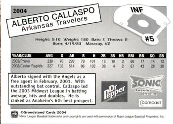 2004 Grandstand Arkansas Travelers #NNO Alberto Callaspo Back
