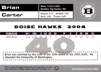 2004 Grandstand Boise Hawks #NNO Brian Carter Back