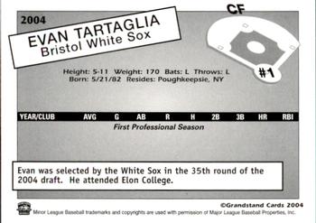 2004 Grandstand Bristol White Sox #NNO Evan Tartaglia Back