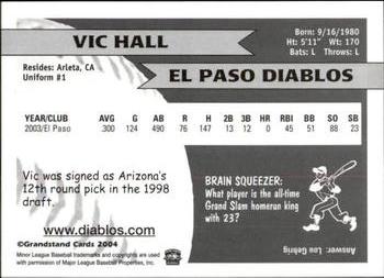 2004 Grandstand El Paso Diablos #NNO Vic Hall Back