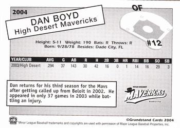 2004 Grandstand High Desert Mavericks #NNO Dan Boyd Back