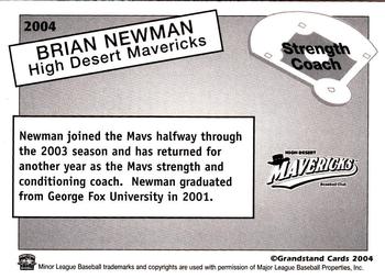 2004 Grandstand High Desert Mavericks #NNO Brian Newman Back