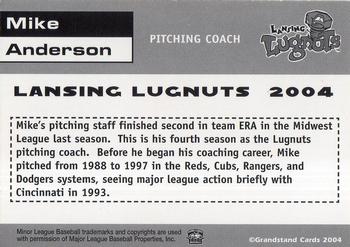 2004 Grandstand Lansing Lugnuts #NNO Mike Anderson Back