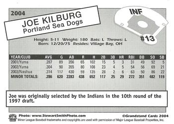 2004 Grandstand Portland Sea Dogs #NNO Joe Kilburg Back