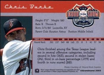 2004 Grandstand Road to the Show Top Prospects #NNO Chris Burke Back