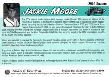 2004 Grandstand Round Rock Express #NNO Jackie Moore Back