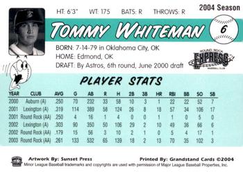 2004 Grandstand Round Rock Express #NNO Tommy Whiteman Back
