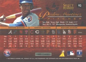 1996 Select Certified - Artist's Proofs #93 Pedro Martinez Back