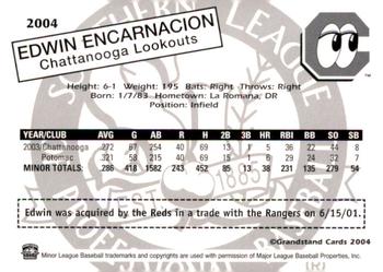 2004 Grandstand Southern League Top Prospects #NNO Edwin Encarnacion Back