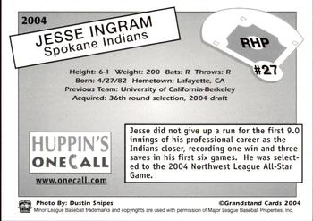 2004 Grandstand Spokane Indians #27 Jesse Ingram Back