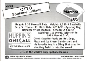 2004 Grandstand Spokane Indians #00 Otto Back